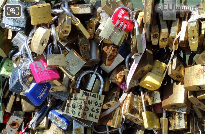 Padlocks on the Pont de l'Archeveche bridge