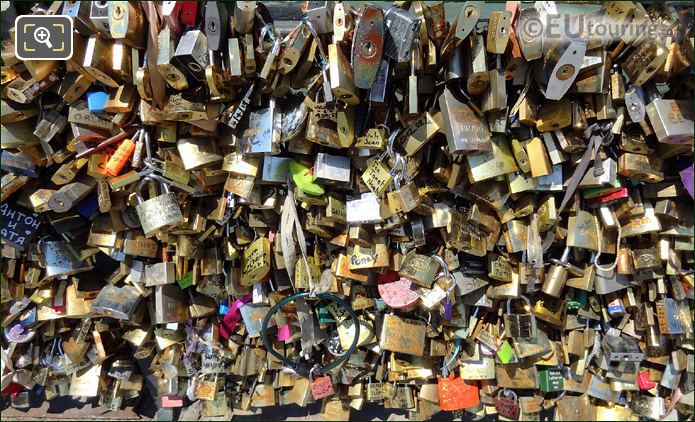 Close up of Pont de l'Archeveche Love Locks