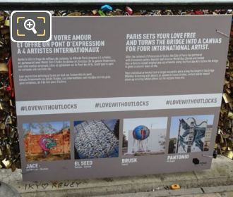 2015 artists information board Pont des Arts