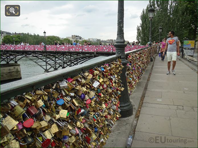 Love lock railings and new panels on Pont des Atrs