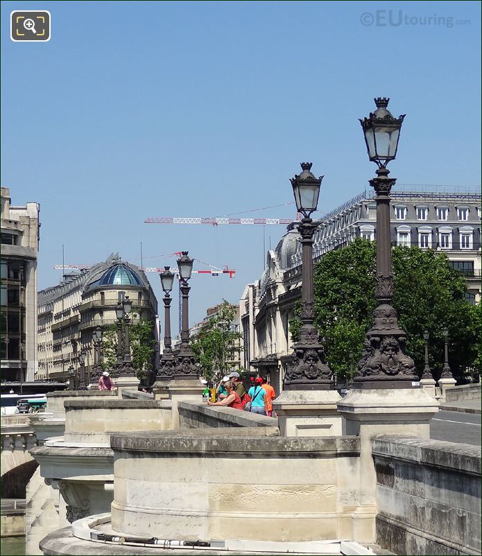 Askew piers and ornate lamp posts on Pont Neuf