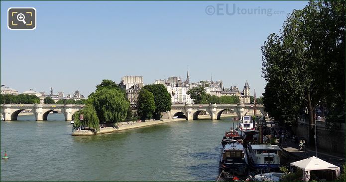 Panoramic photo of Pont Neuf spanning River Seine