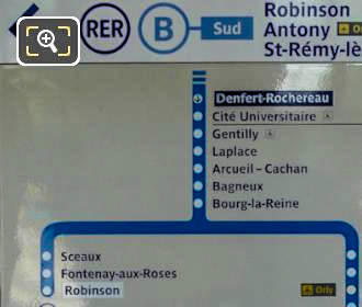 RER B south line info board