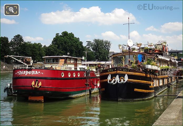 House boats moored on the River Seine