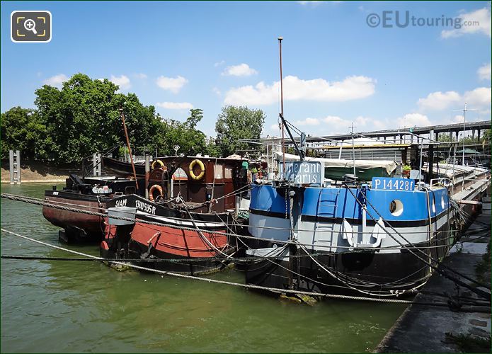 Houseboats along Port de Grenelle Paris