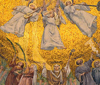 Sacre Coeur Basilica dome ceiling angels