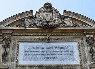 Fontaine Saint-Michel stone plaque