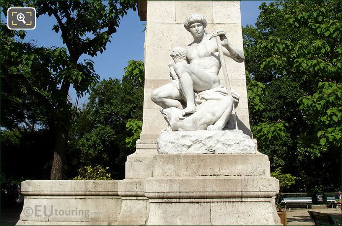 Stone sculpture on Square Barye monument