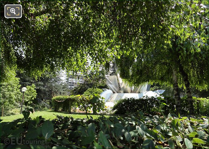 Square Bela Bartok gardens and trees