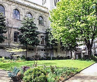 Square Paul Langevin public gardens in Paris France