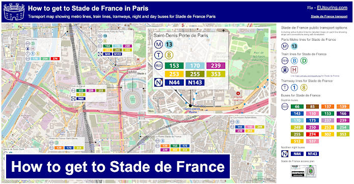How to get to Stade de France transport map