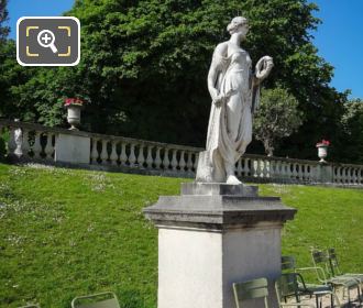 Luxembourg Gardens Goddess of Flowers statue named Flora