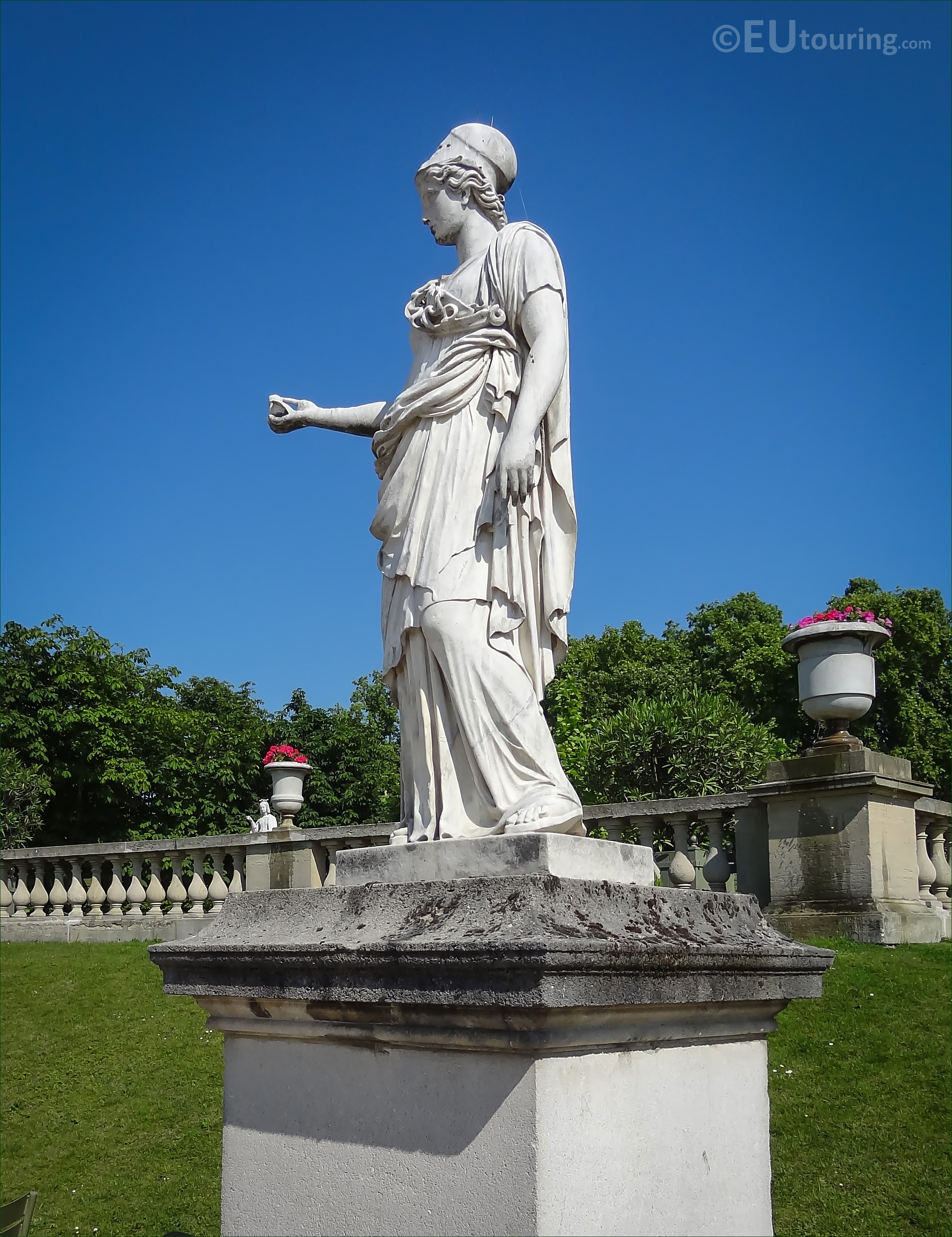 Minerva the Goddess of Wisdom statue in Luxembourg Gardens ...