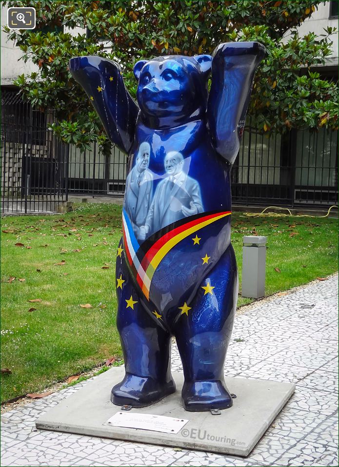 United Buddy Bear statue at German Embassy Paris