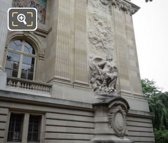 Grand Palais west facade with Plastic Arts sculpture