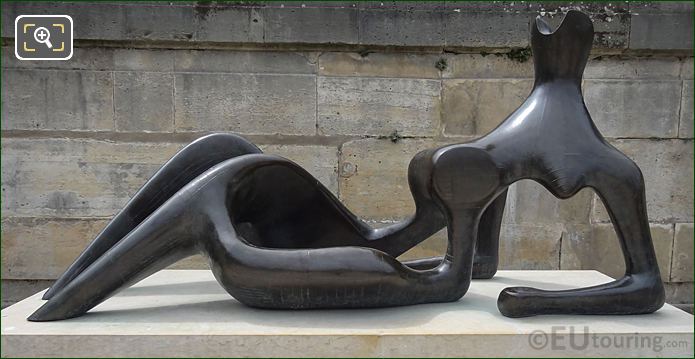 Bronze Reclining Figure sculpture by English sculptor Henry Moore