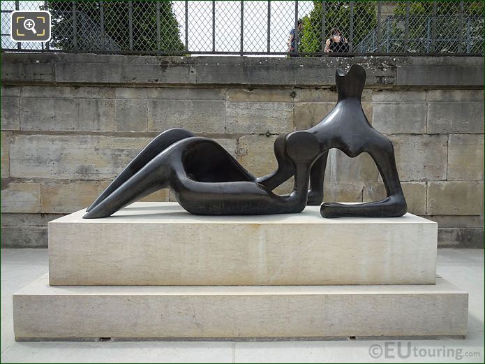 Bronze Reclining Figure sculpture on stone base