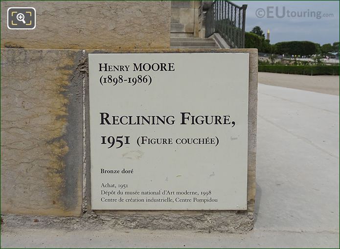 Tourist information plaque for the Reclining Figure sculpture