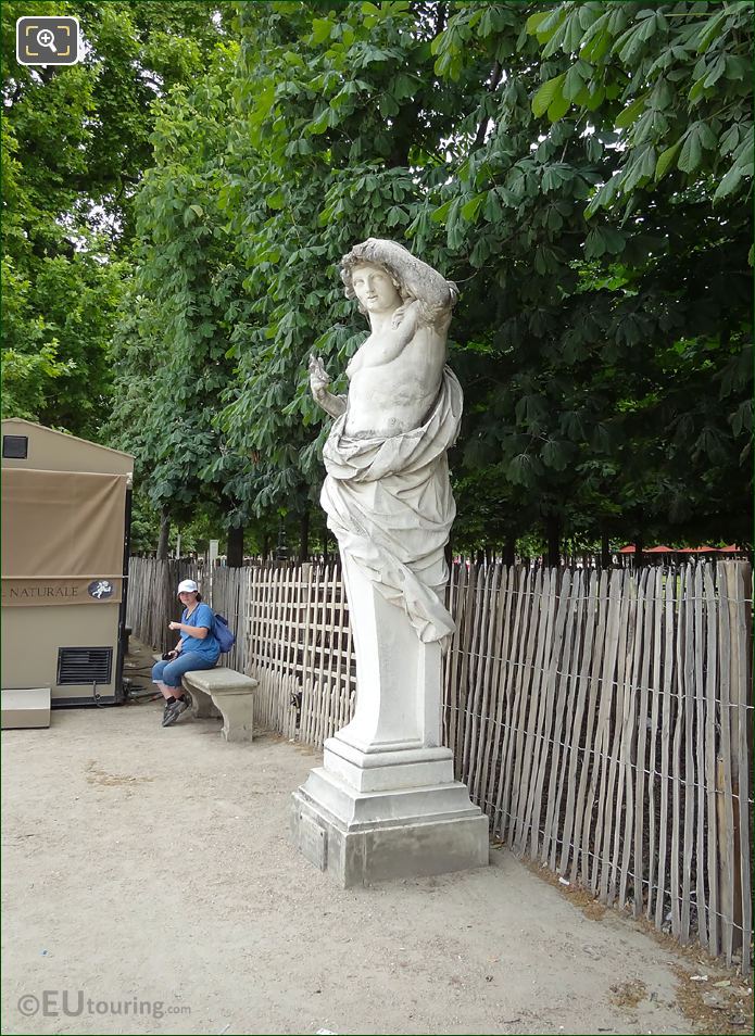 Side view of Vertumne statue in Paris