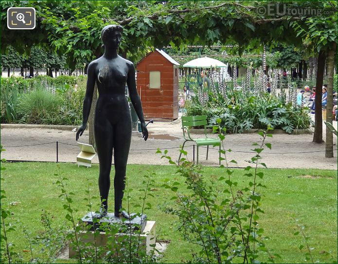 Bronze Jeanette statue in Jardin des Tuileries