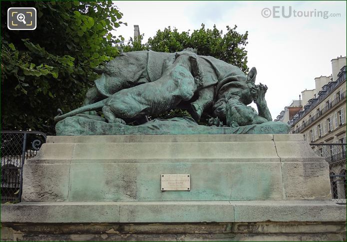 1882 Bronze Rhinoceros Attaque par un Tigre statue