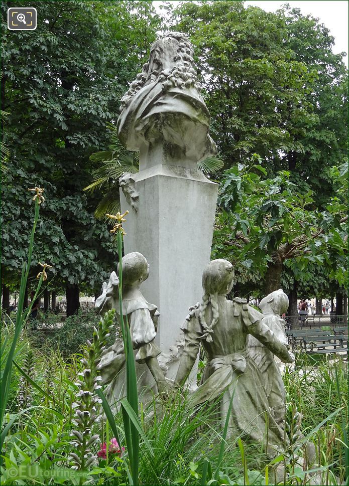 Jardin des Tuileries monument to Charles Perrault