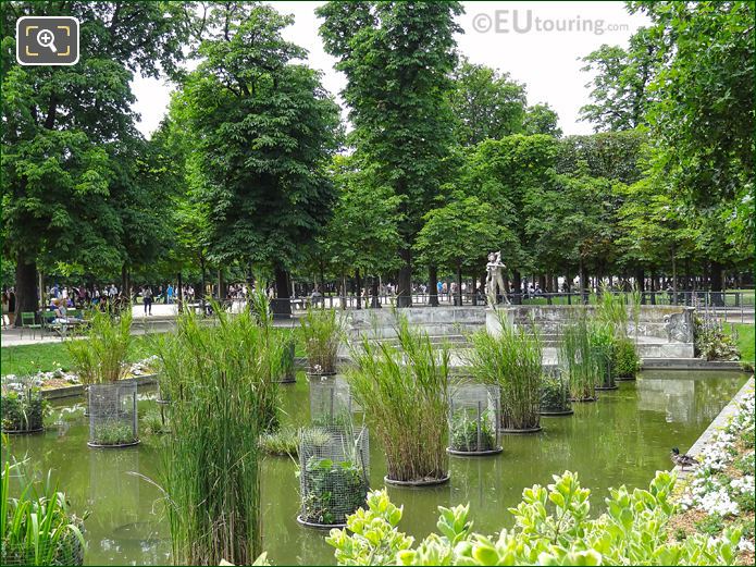 Pond and Faune au Chevreau statue