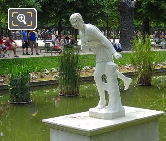 Jardin Tuileries Atalante statue in pond