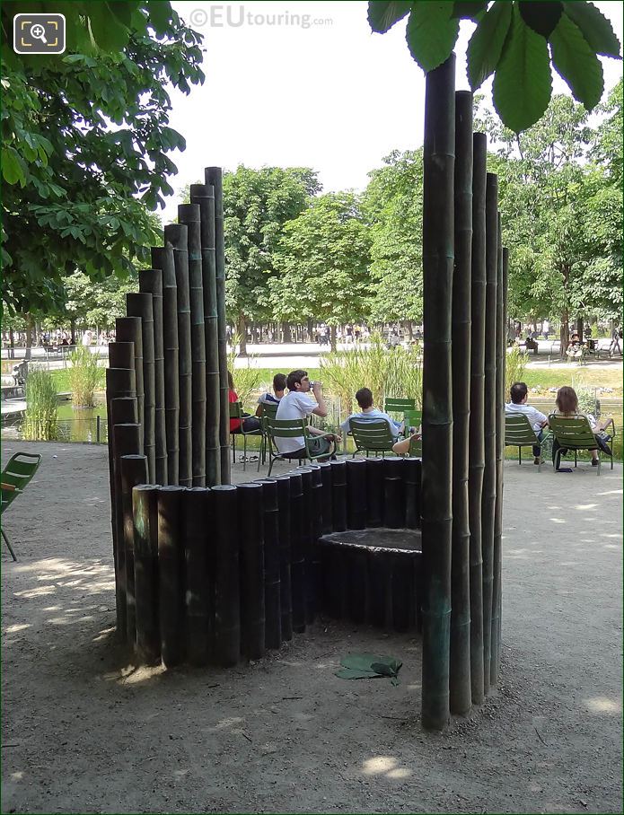 Seating area of Confidence sculpture Tuileries Gardens