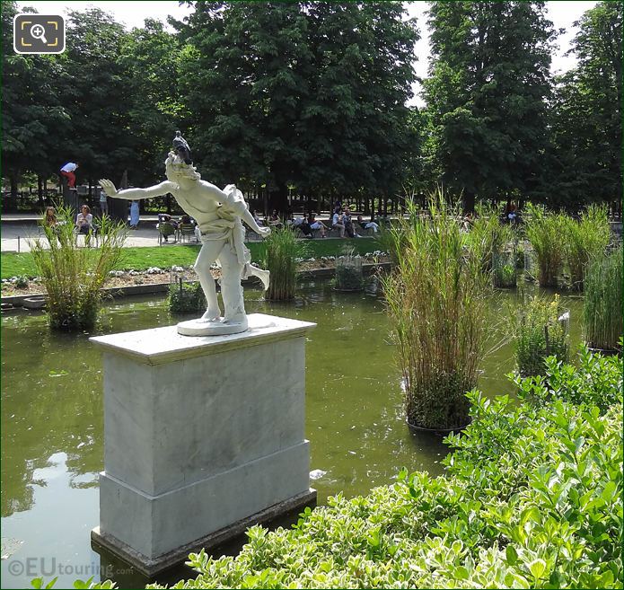 Jardin des Tuileries God of Music statue by N Coustou