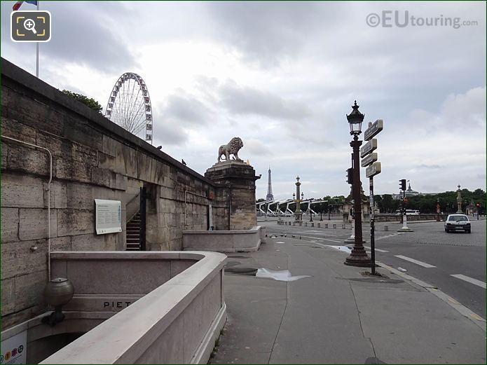 Jardin des Tuileries Lion statue facing Place de la Concorde