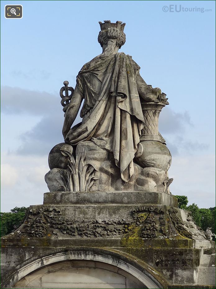 Back view of City of Lyon statue in Paris