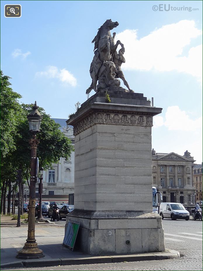 Front and right side of South Horse of Marly statue