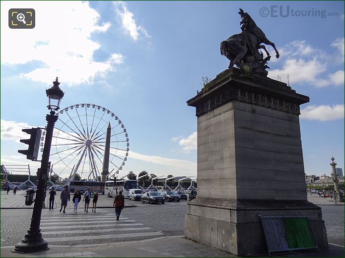 Place de la Concorde stone pedestal and Horse of Marly statue