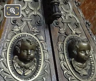 Sculpted casing on La Fontaine Baptismale in Eglise Saint-Roch