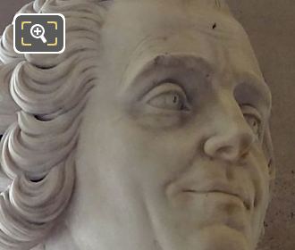 Marble Pierre Carlet de Chamblain de Marivaux bust by Jean-Jacques Caffieri