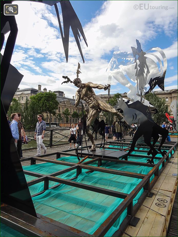 Front of Acteon temporary Pont des Arts sculpture