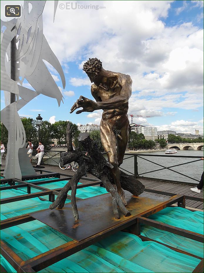 Pont des Arts Paradise is Hell sculpture