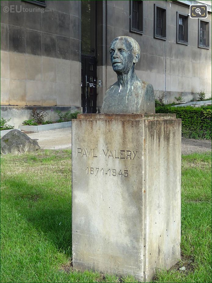 Stone pedestal and Paul Valery bust