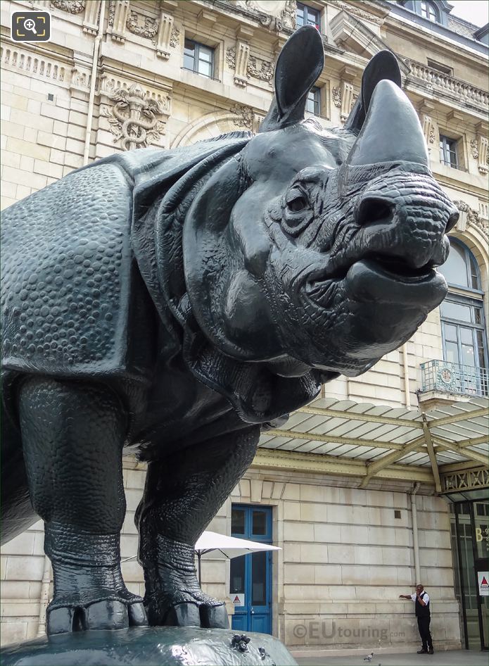 One horned Indian Rhinoceros by animalier Alfred Jacquemart