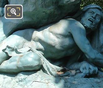 Sculpted man of Drame au Desert statue group