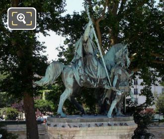 Side view of the Charlemagne statue