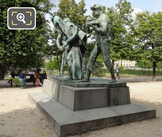 Front and LH sides of Les Fils de Cain statues