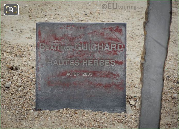 Plaque for Hautes Herbes sculpture