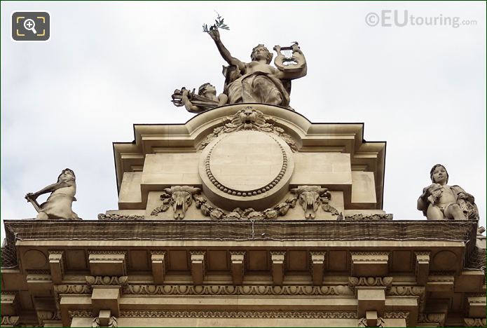 View up to La Paix statue at the Grand Palais in Paris