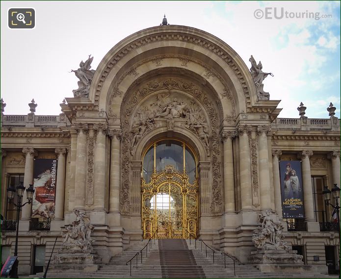 Petit Palais golden entrance and statues