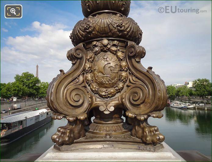 Coat of arms for Paris on lamp post