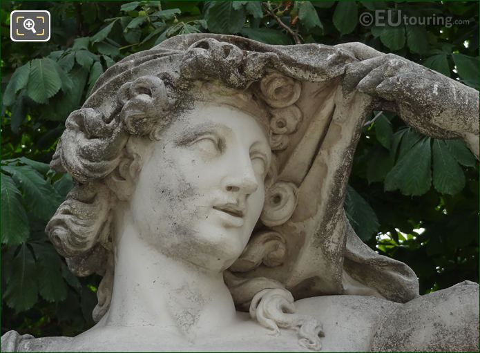 Sculpted face of Vertumne staue by F Barois