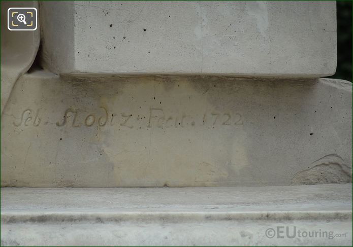 Seb Slodtz inscription on Hannibal statue in Tuileries Gardens