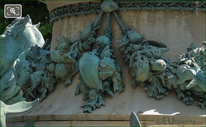 Bronze garlands on Fontaine de l'Observatoire